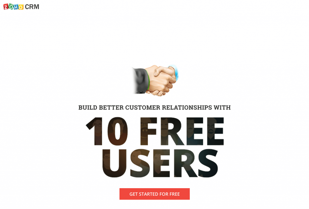 zoho crm landing page image