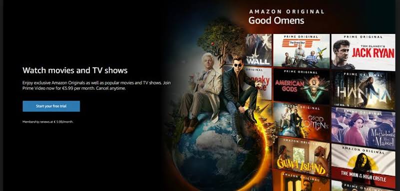 Amazon Prime landing page image