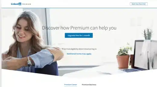 Linkedin premium landing page image