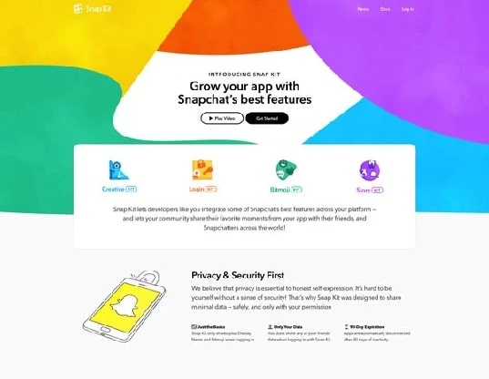 Snapchat landing page image